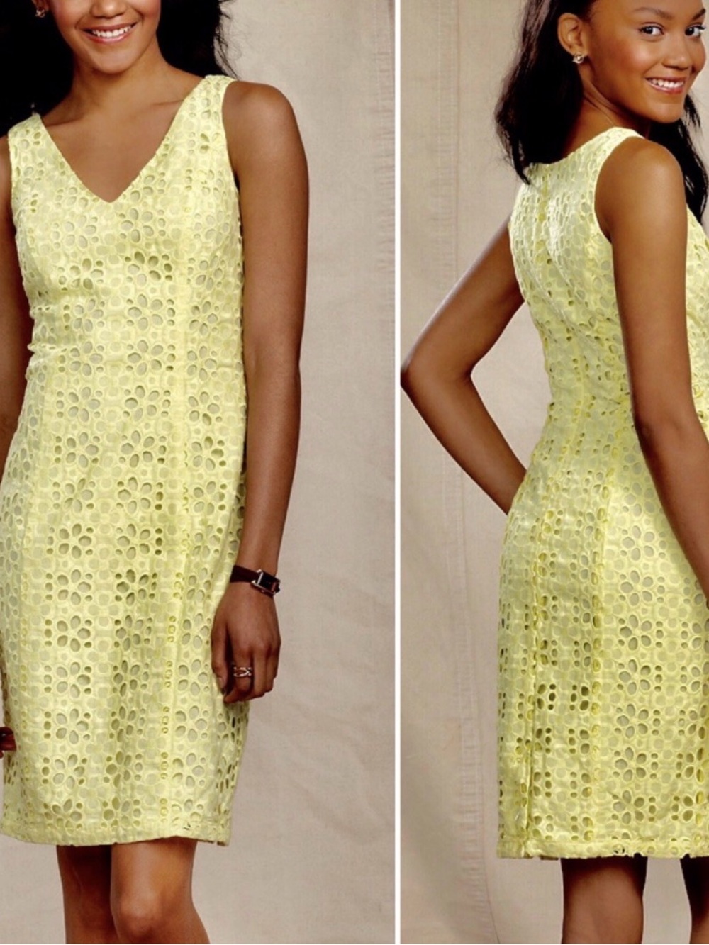 Tommy Hilfiger Lemon Eyelet Sheath Dress